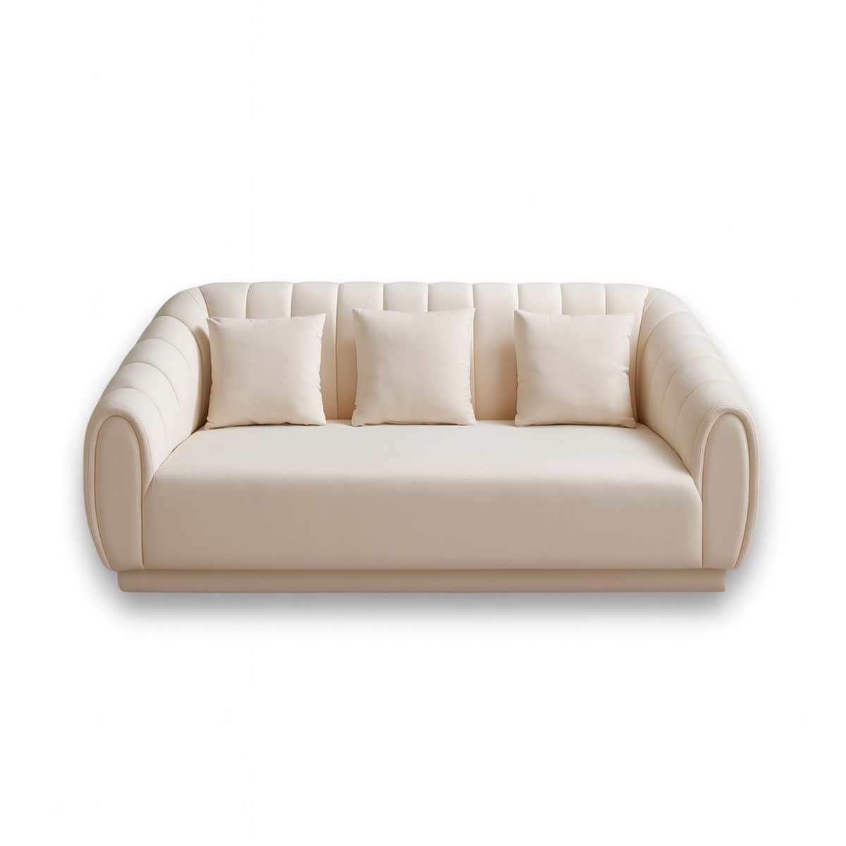 Solea Luxe Velvet 3-Seater Sofa/ Solid Wood Frame & Bright Statement Look (22SCSFT002-2100) - GLARA HOME
