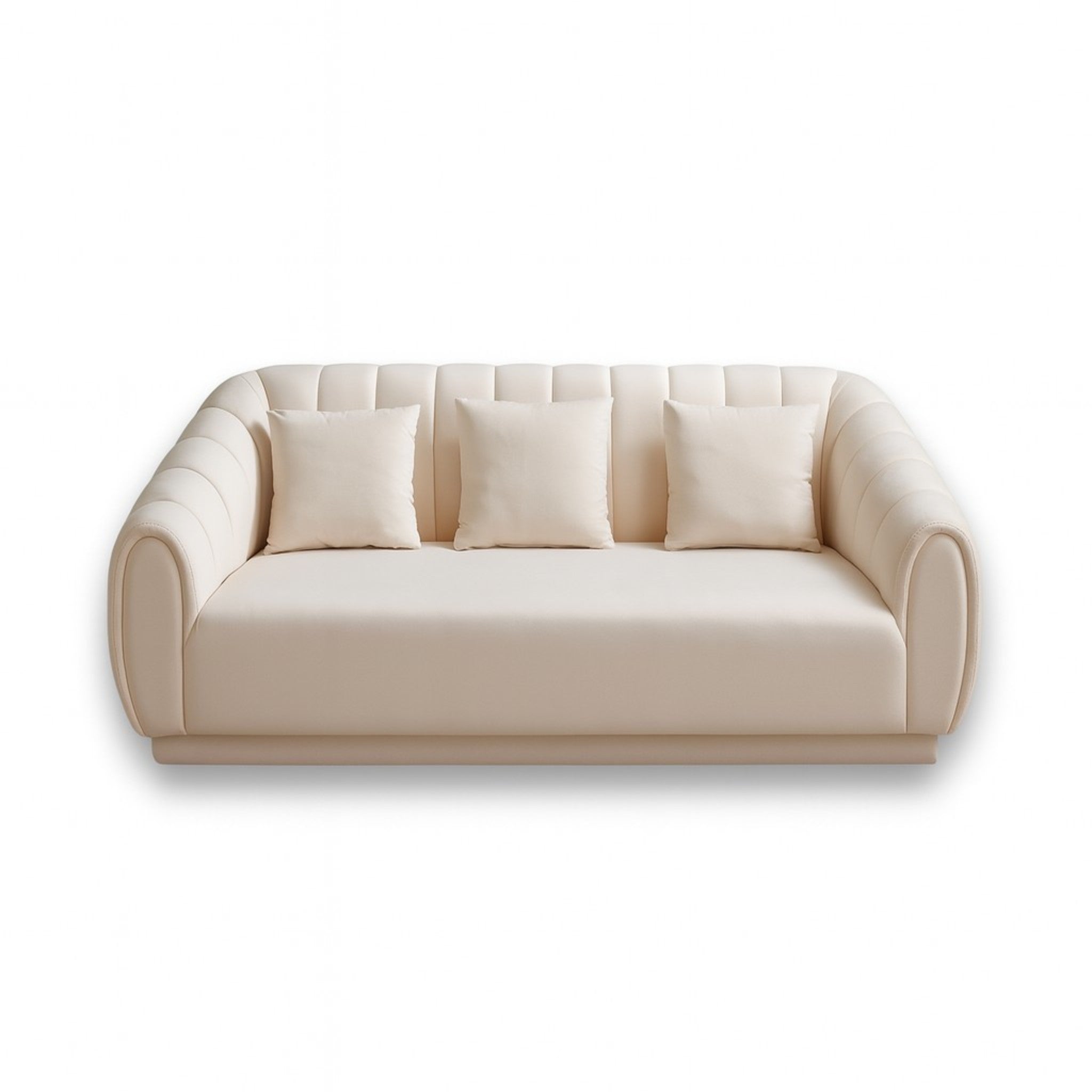 Solea Luxe Velvet 3-Seater Sofa/ Solid Wood Frame & Bright Statement Look (22SCSFT002-2100) - GLARA HOME