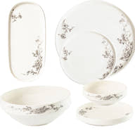Timeless Grey Floral 26-Pieces Bone China Dinner Set – Modern Elegance (SD-262) - GLARA HOME