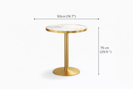 Velora Luxury Bistro Table – Sintered Stone Top with Gold Pedestal Base - GLARA HOME
