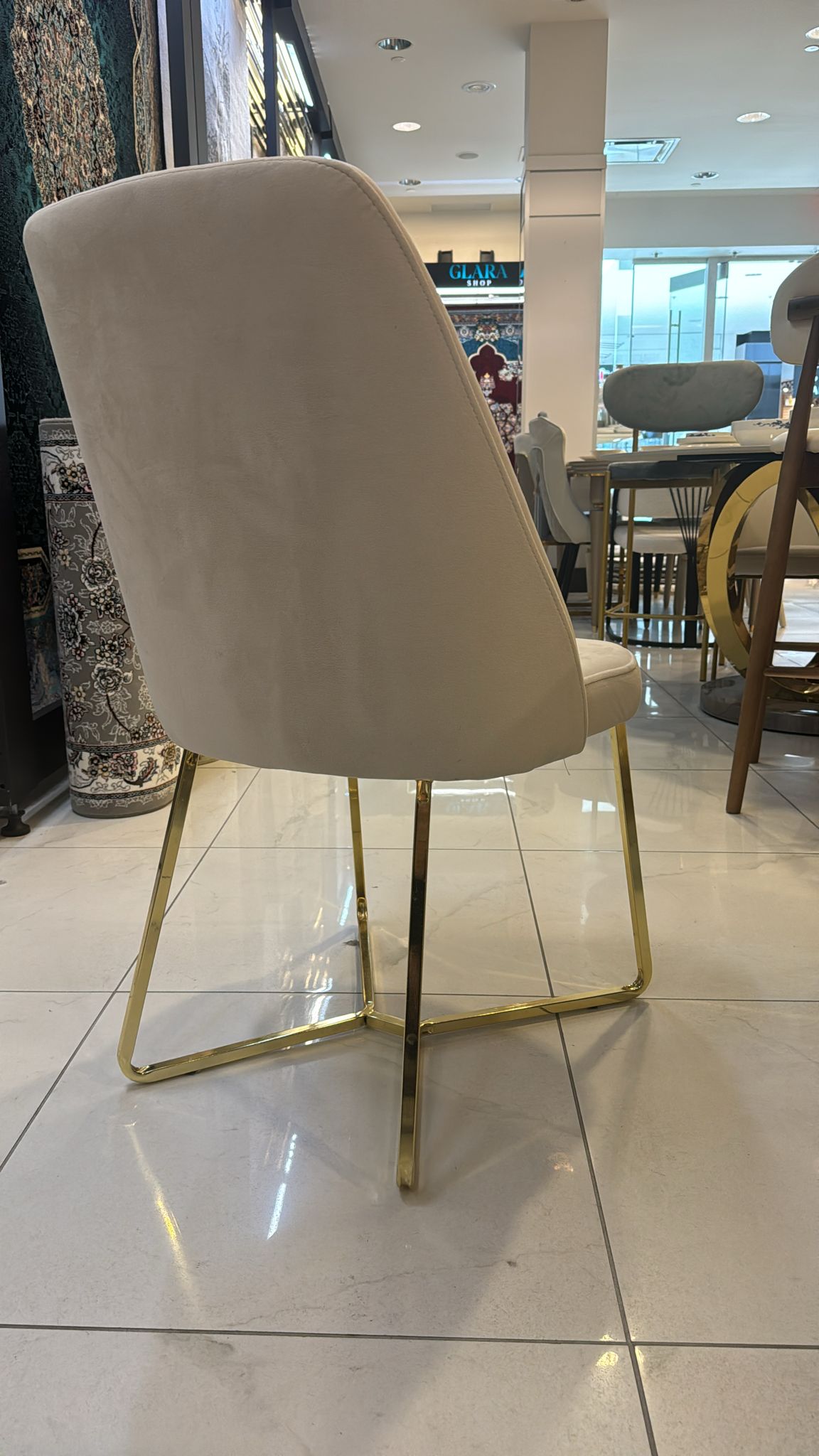 Magnum Dining Chair ( Cream/ Gold )
