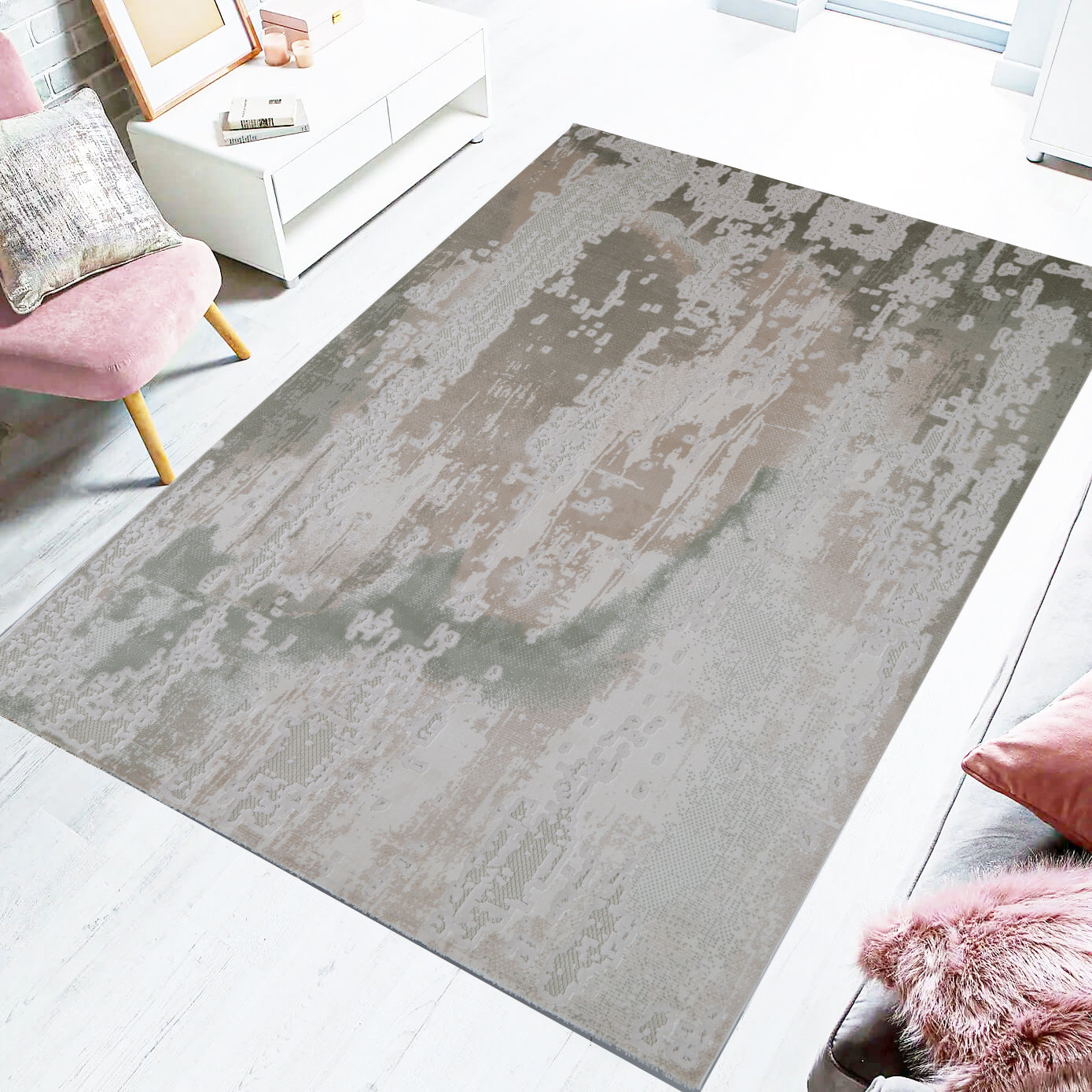Woodland Serenity Abstract Area Rug (NR-18) - GLARA HOME