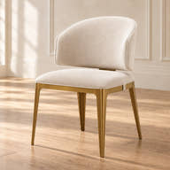Celina Cream Velvet Dining Chair with Gold Frame – A-196 – styled dining room view