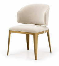 Celina Cream Velvet Dining Chair with Gold Frame – A-196 – clean product view