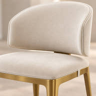 Celina Cream Velvet Dining Chair with Gold Frame – A-196 – surface and upholstery close-up