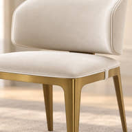 Celina Cream Velvet Dining Chair with Gold Frame – A-196 – leg and frame detail