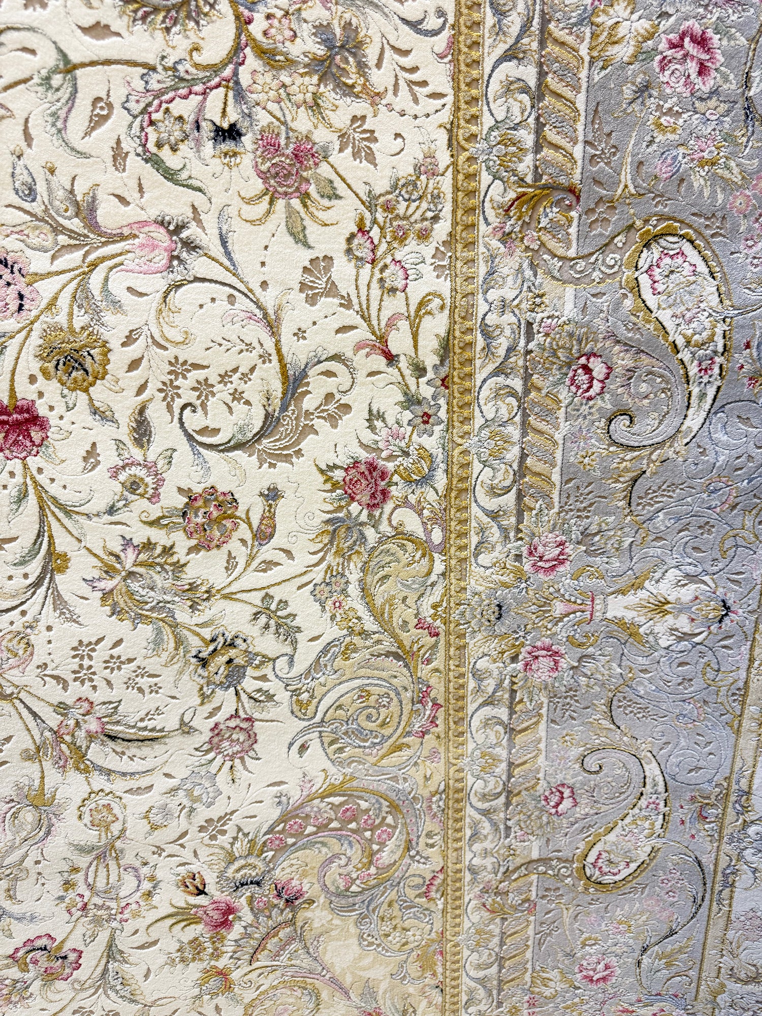 AFROZE CREAM 1500 Reed Persian Area Rug