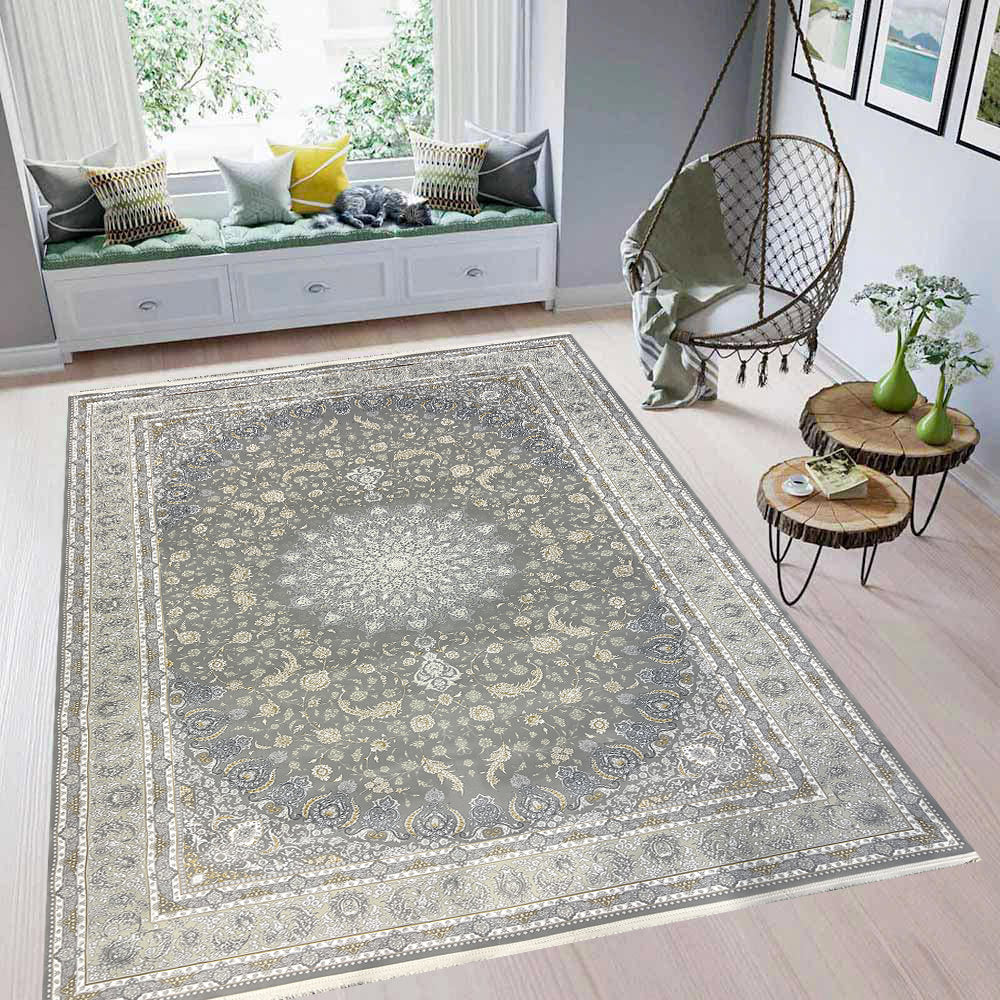 Isfahan L Grey 1200 Reed Persian Rug - GLARA HOME