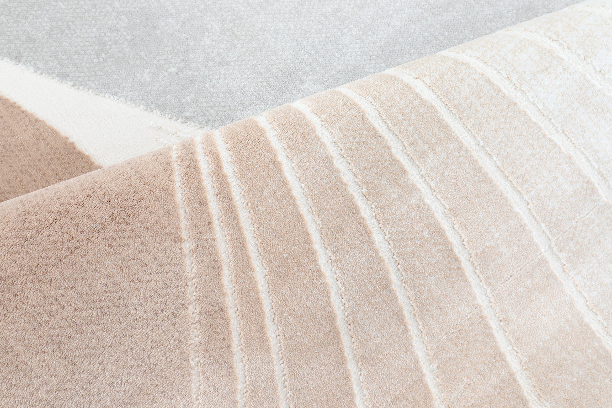 Glara “ARCORA” Modern Curve Area Rug – Beige & Grey Statement Design ( NR 10 )