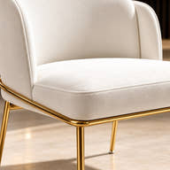 Velvet seat and gold-tone perimeter frame.