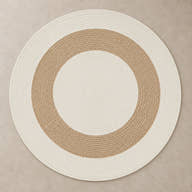 Solara Ivory & Sand Round Woven Rug – BSY-04 — digitally staged studio view