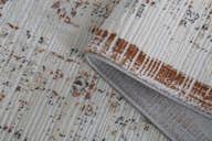 Aurelia Ivory & Rust Textured Area Rug – FF-04 — close-up showing pile texture and bound edge