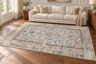 Afsana Grey & Beige Vintage Floral Area Rug – FF-10 — digitally staged room view