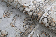 Afsana Grey & Beige Vintage Floral Area Rug – FF-10 — original texture close-up