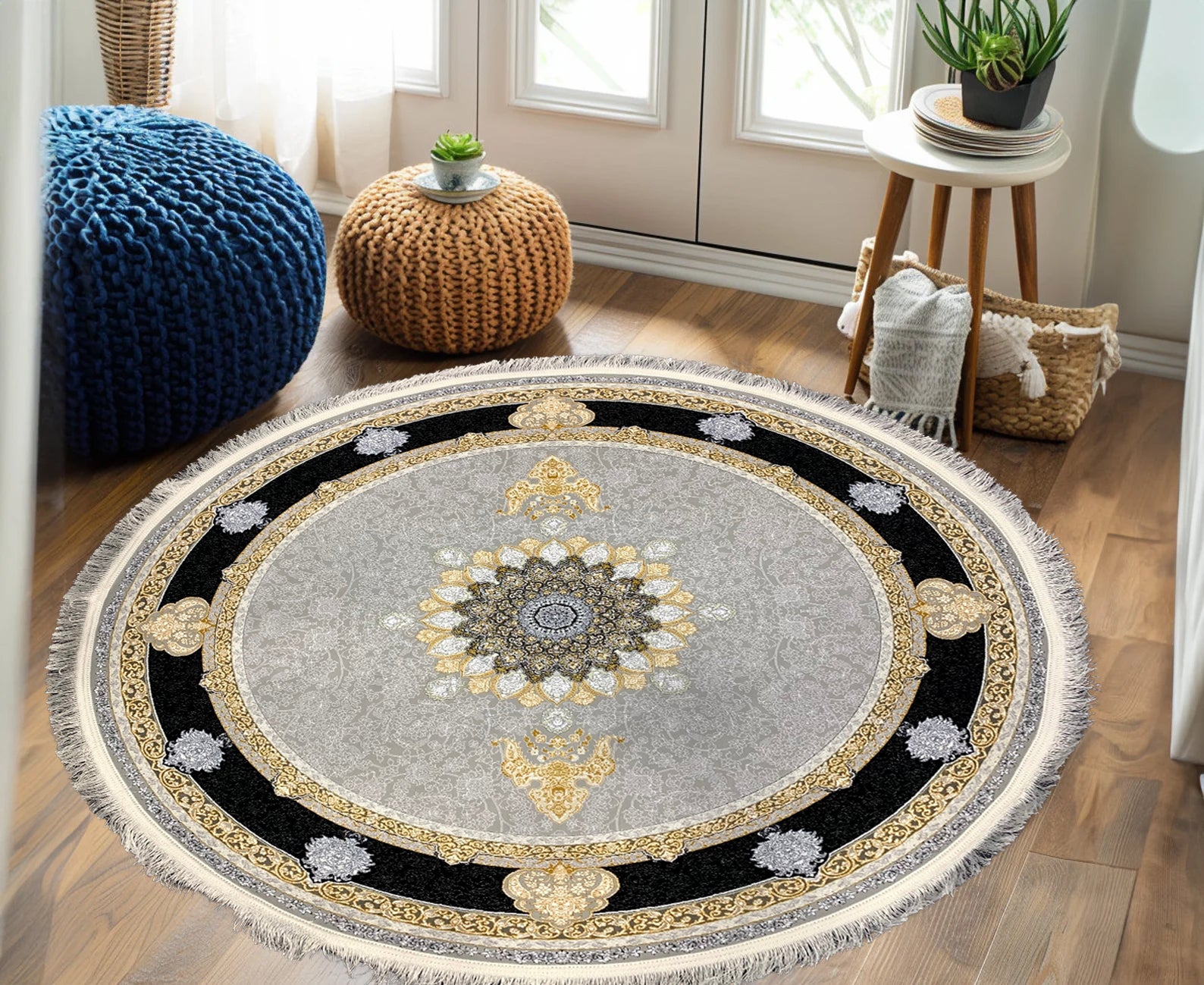 Rozhan 1200 Reed Round Rug - GLARA HOME