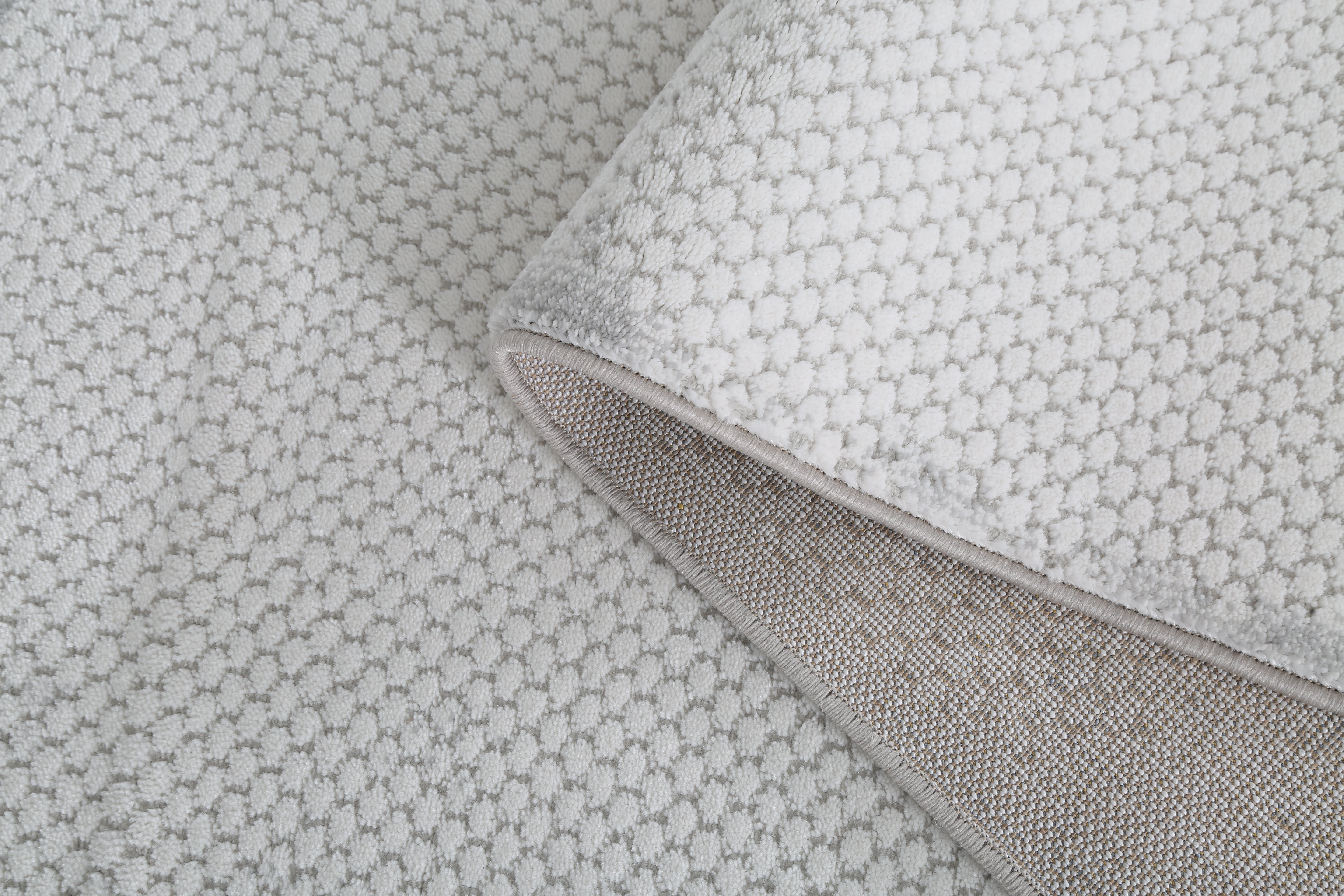 Glara CloudStone Abstract Rug – Soft Grey & Ivory 12mm Plush Texture ( Yanyu)