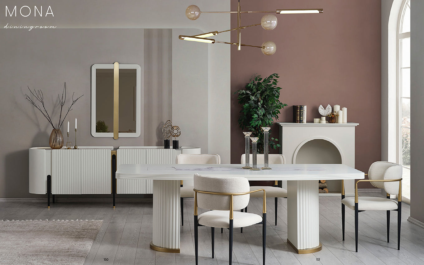 Mona Luxury Dining Table & Chair Set | Contemporary Designer Dining Furniture