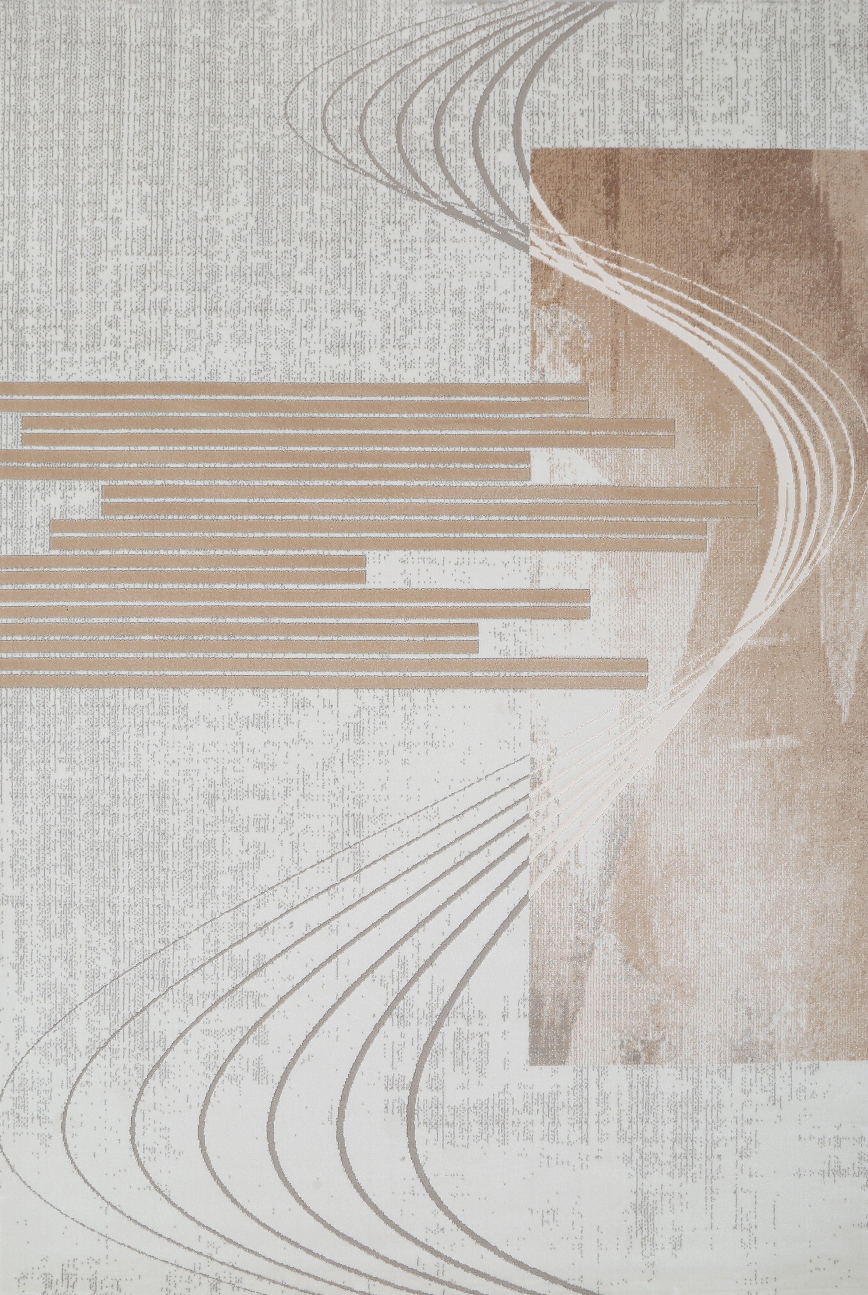 Diania Modern Area Rug – Neutral Abstract Design | Polypropylene & Polyester ( DY -01) - GLARA HOME
