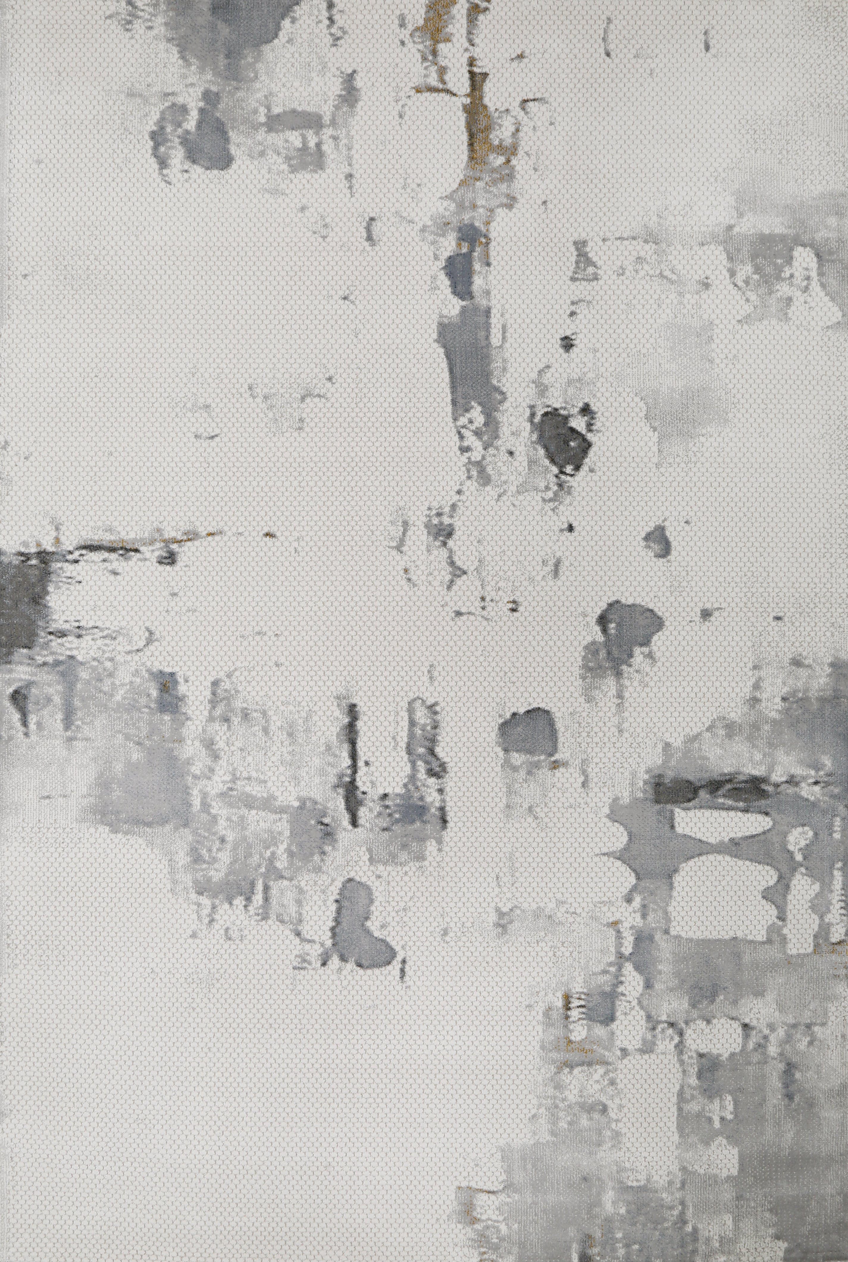 Glara CloudStone Abstract Rug – Soft Grey & Ivory 12mm Plush Texture ( Yanyu)