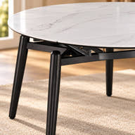 Vellaro White Round Dining Table – TT206 – leg and frame detail