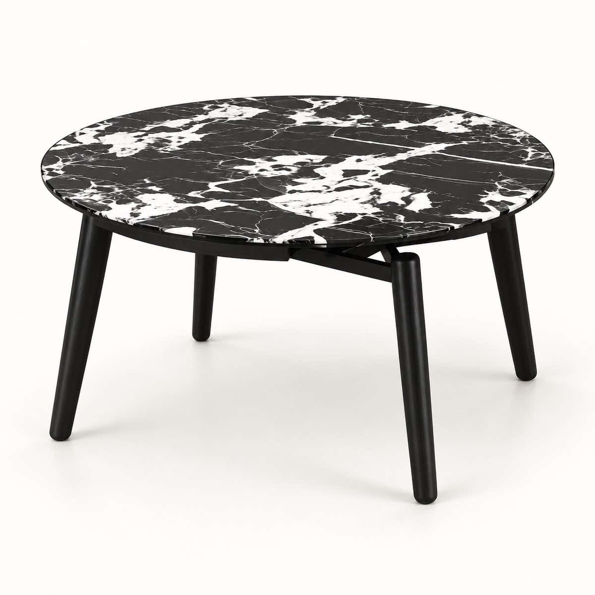 Vellaro Black & White Round Dining Table – TT207 – clean product view
