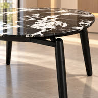 Vellaro Black & White Round Dining Table – TT207 – leg and frame detail