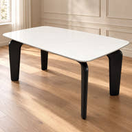 Avero White Ceramic Dining Table – 180 × 90 cm – styled dining room view