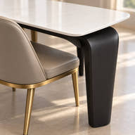Avero White Ceramic Dining Table – 180 × 90 cm – leg and frame detail