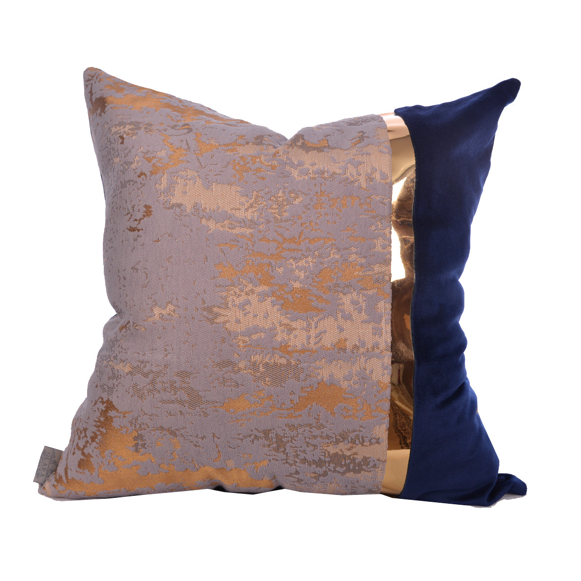 Luxury Velvet Throw Pillow Cover Blue & Gold Cushion Cover)