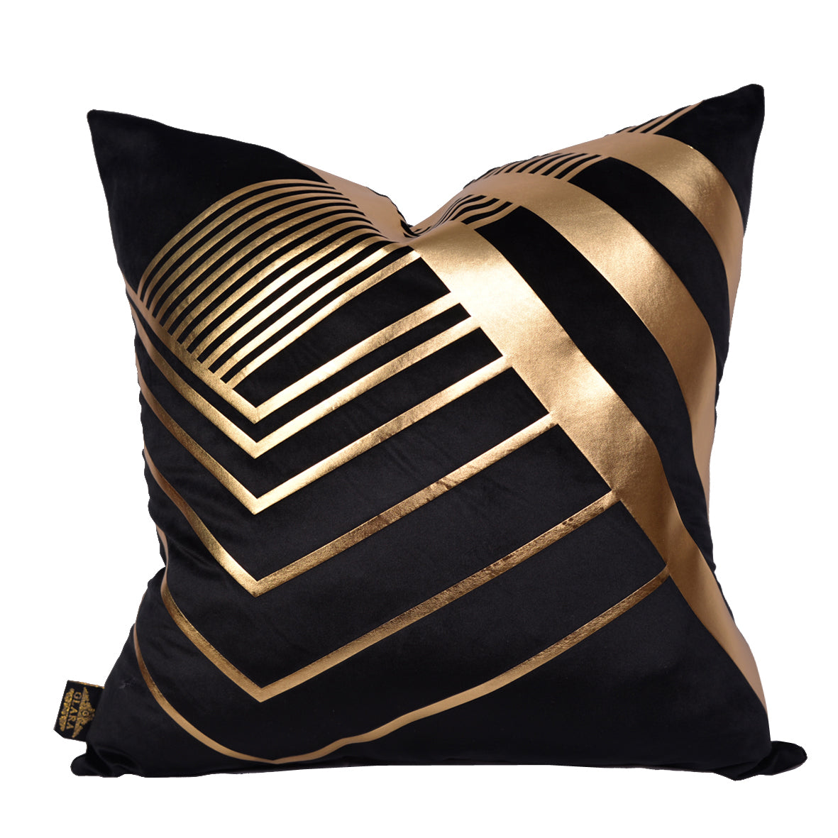 Luxury Velvet Throw Pillow Cover ( Block & Gold Cushion Cover)