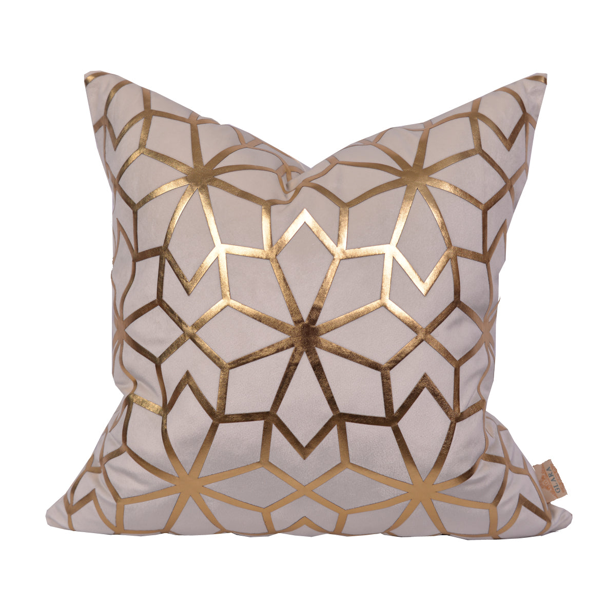 Luxury Velvet Throw Pillow Cover (Cream & Gold Cushion Cover)