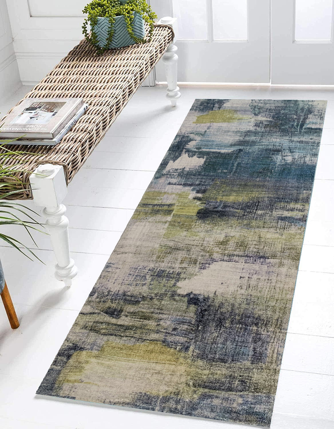 G2613-7 Modern Style Heavy Duty Runner Rug, Soft and Smooth Runner Area Rug