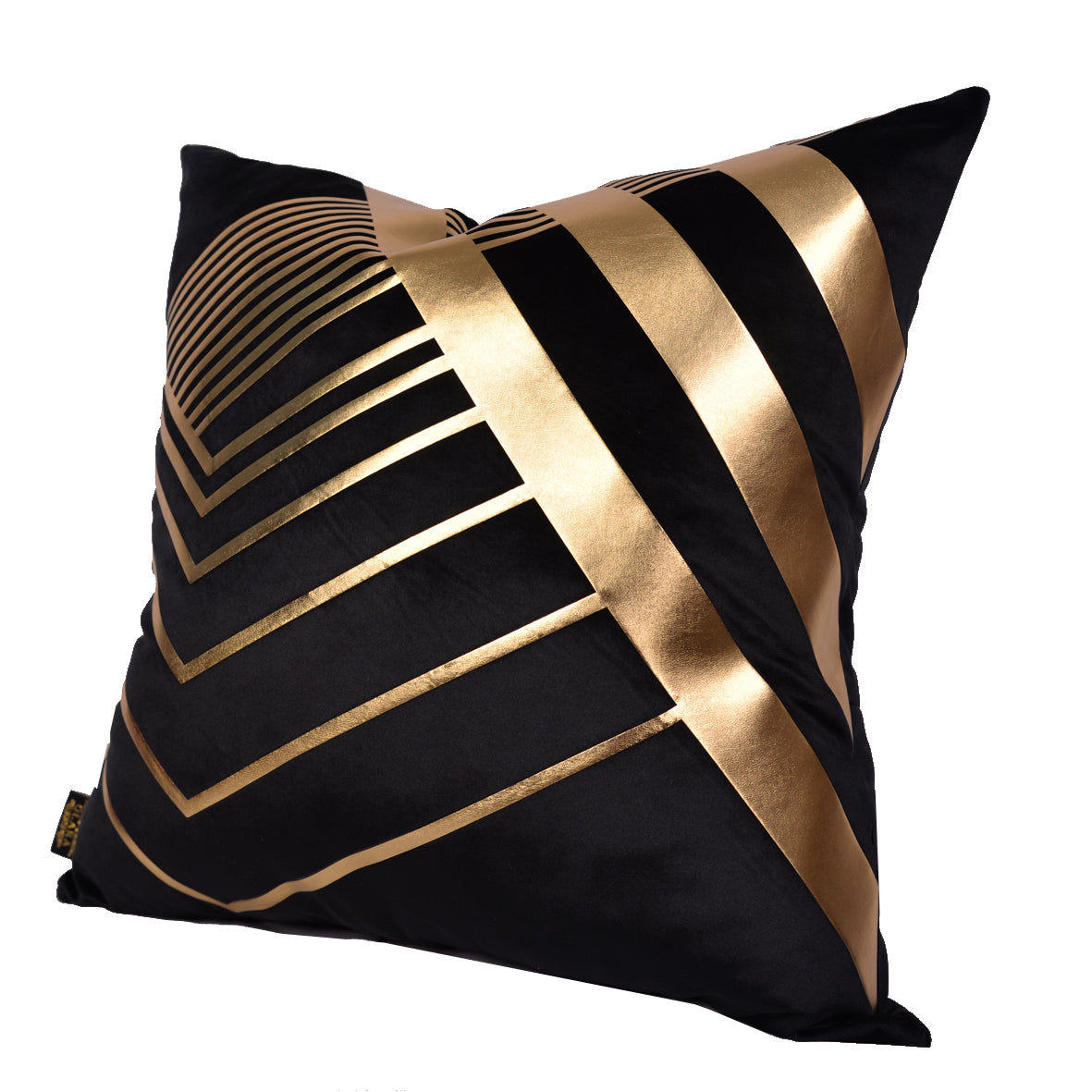 Luxury Velvet Throw Pillow Cover ( Block & Gold Cushion Cover)