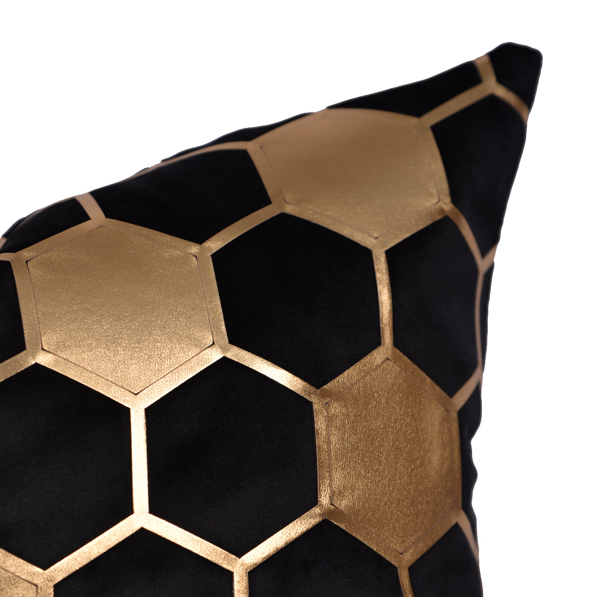 Luxury Velvet Throw Pillow Cover ( Block & Gold Cushion Cover)