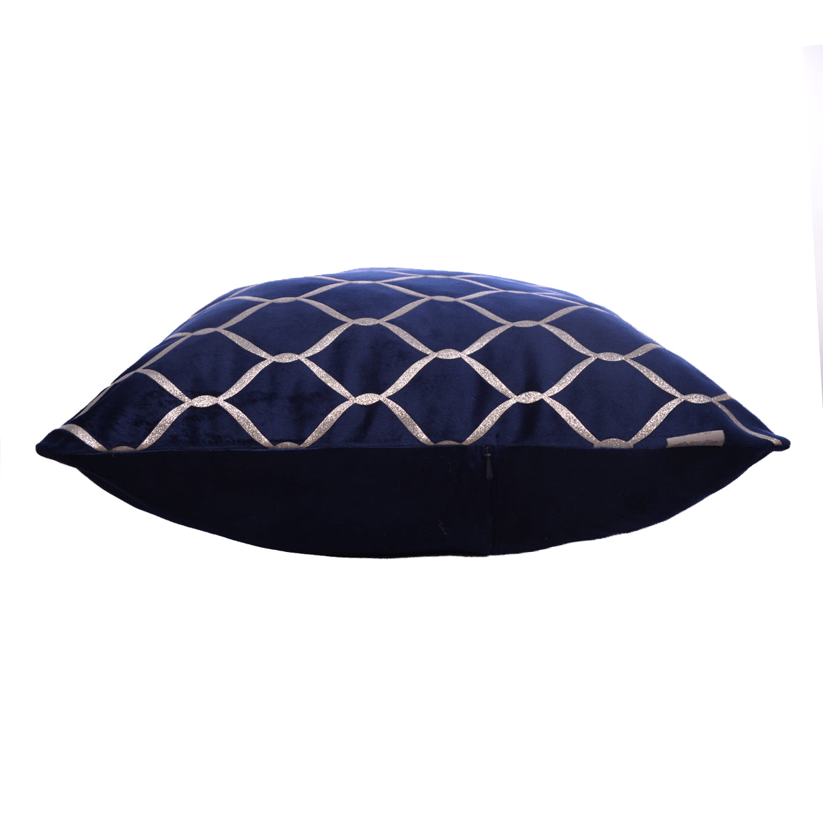 Luxury Velvet Throw Pillow Cover (Blue &  Silver Cushion Cover)