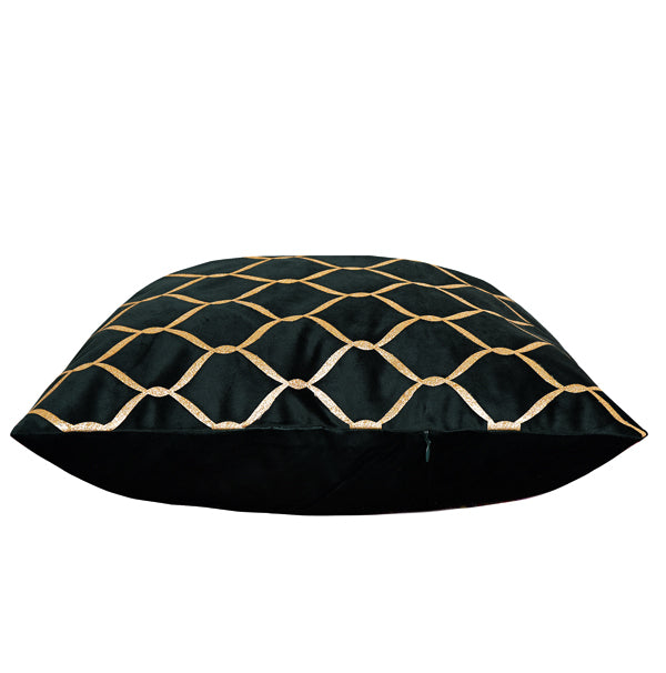 Luxury Velvet Throw Pillow Cover (Green & Gold Cushion Cover) - GLARA HOME