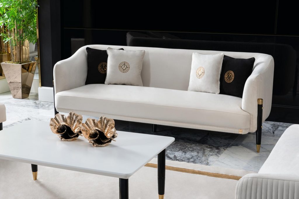 Stella Sofa Condo And Apartment Size Sofa, Sofa With Accent Chair, Modern Sofa Set