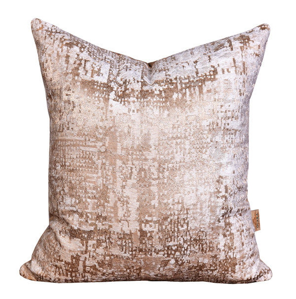 Luxury Patina, Velvet Throw Pillow Cover ( Light Nescafe Cushion Cover)