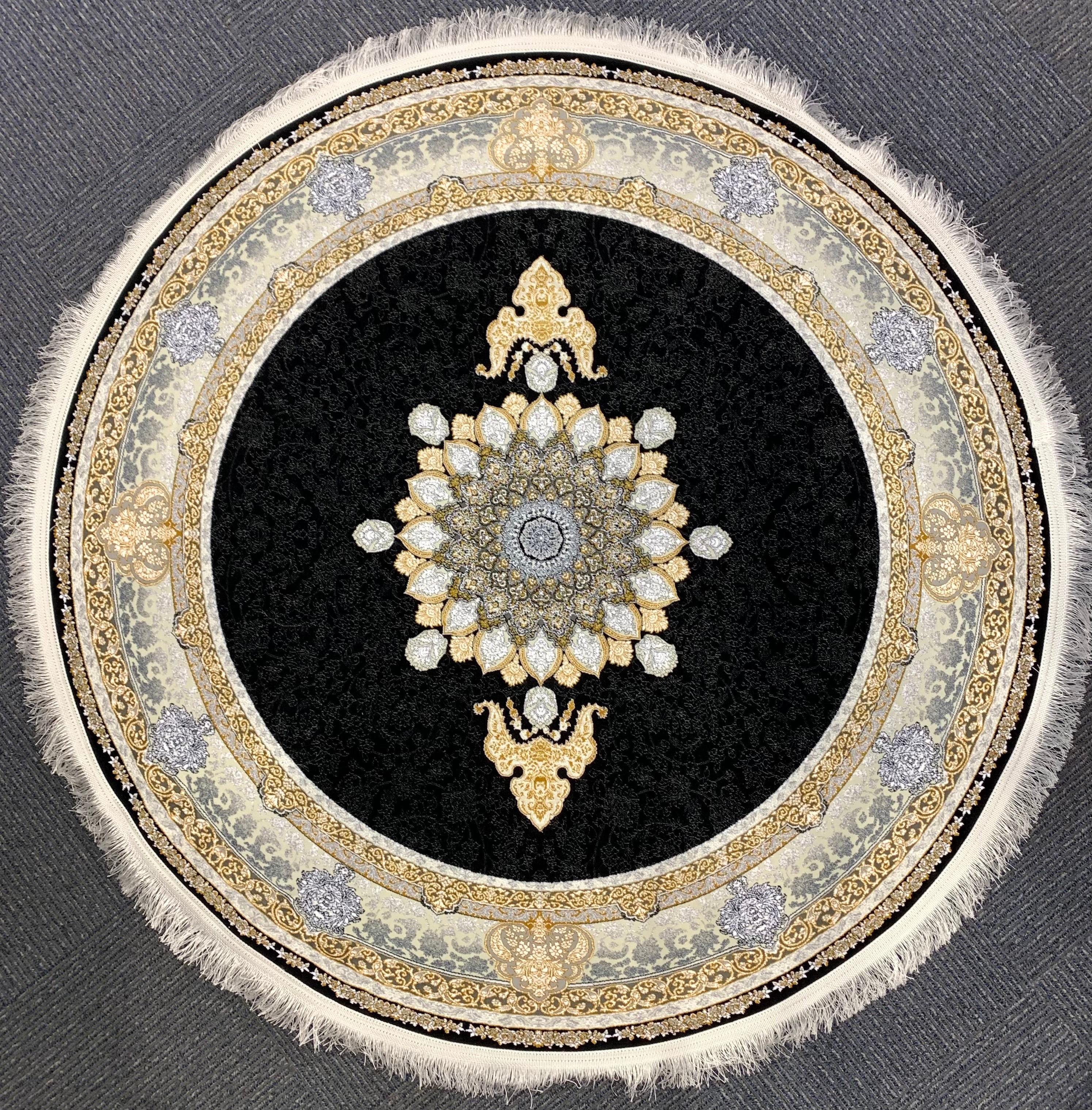 Rozhan Black Round Rug, Living Area Rugs Buy Now