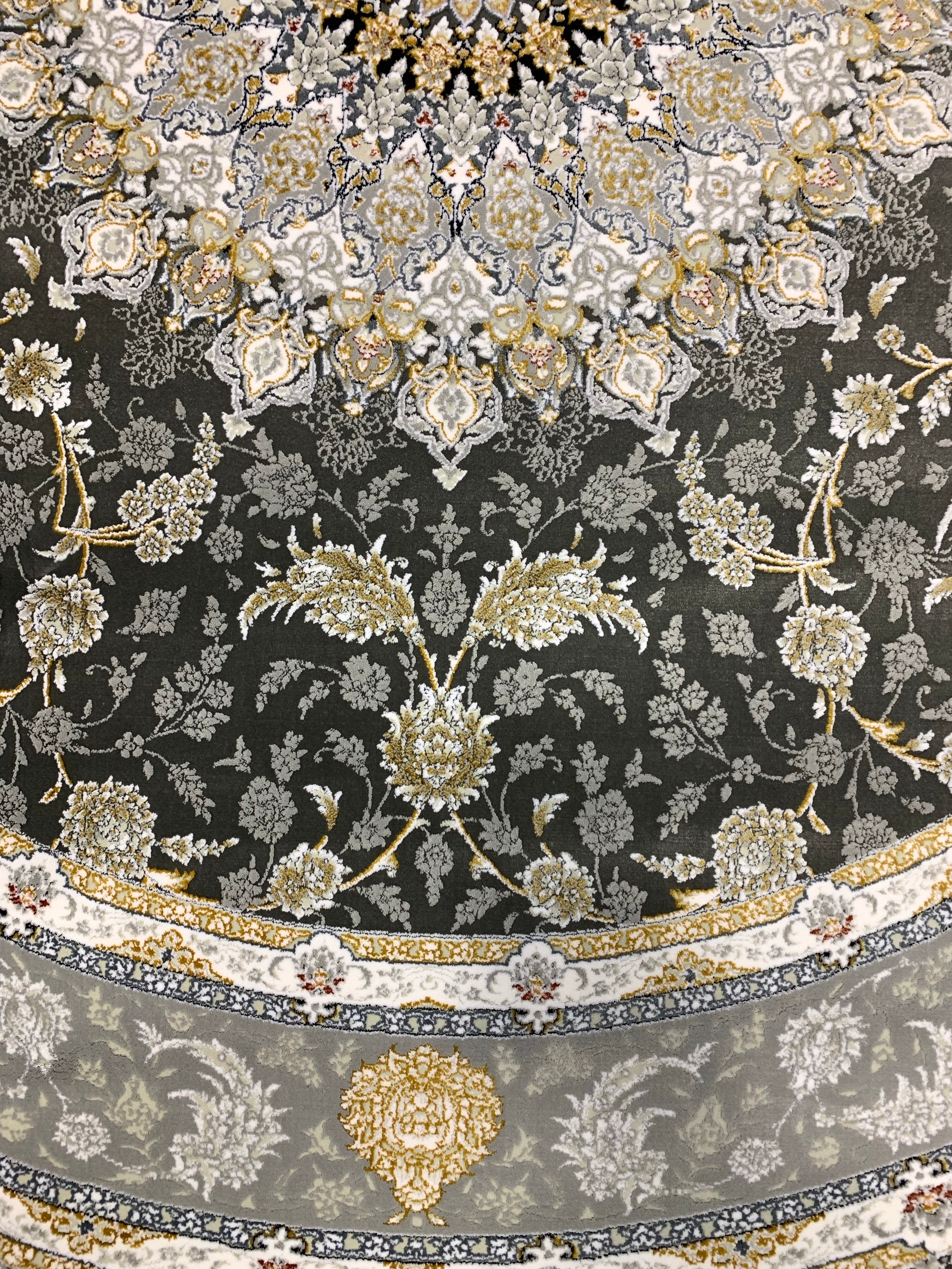 Isfahan Smoky Round Rug, Canadian rugs, Iranian rugs