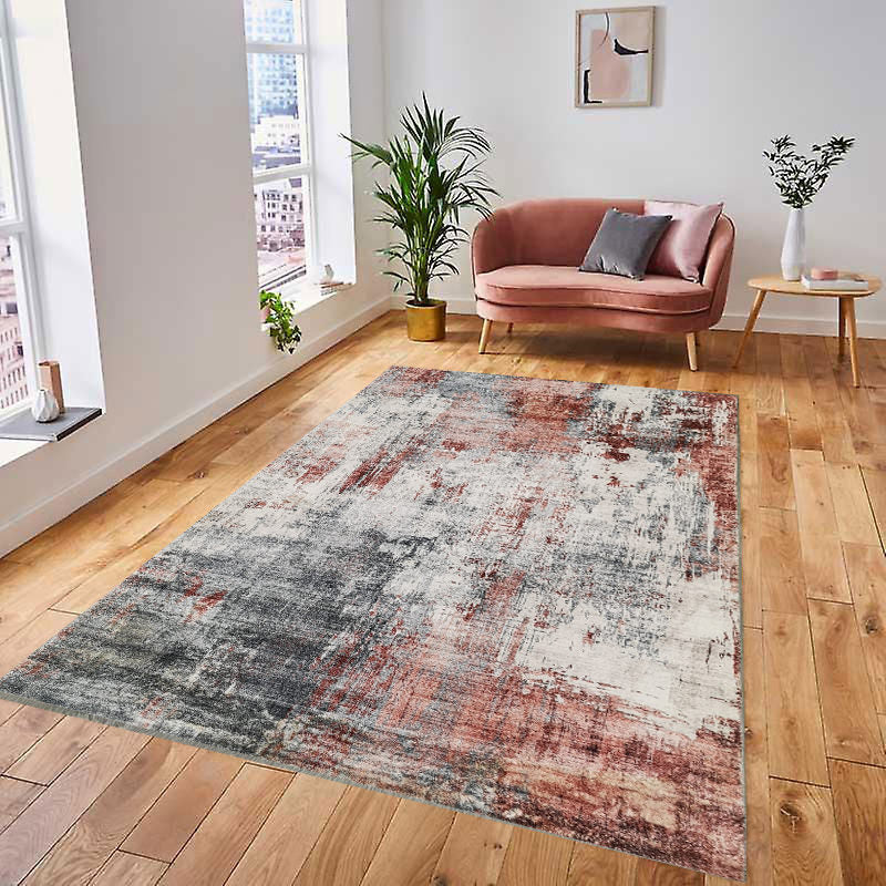 Valencia Red Abstract Rug